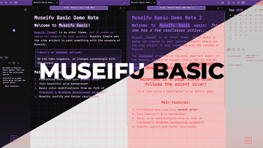 Museifu Basic Obsidian theme screenshot