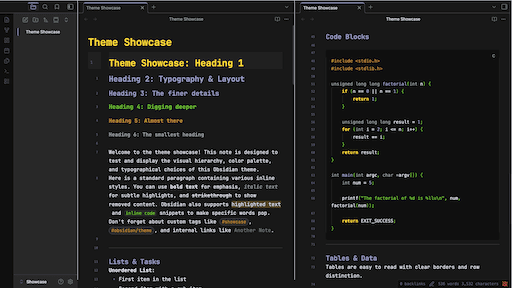 Gruber Darker Obsidian theme screenshot