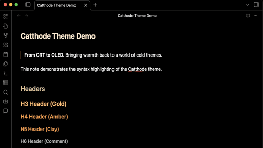 Catthode Obsidian theme screenshot