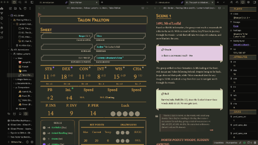 Ribbons Obsidian theme screenshot