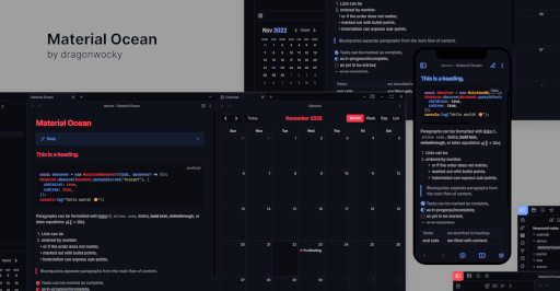 Material Ocean Obsidian theme screenshot