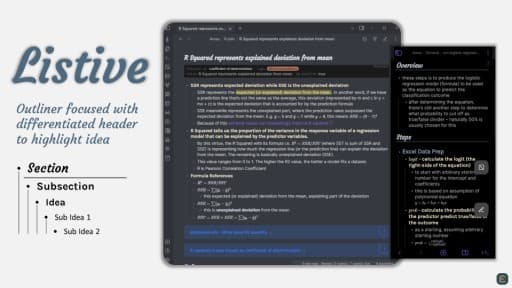 Listive Obsidian theme screenshot
