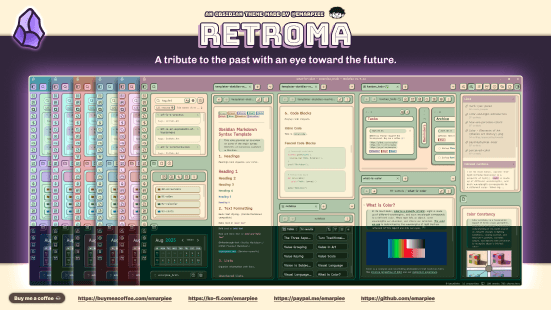 Retroma Obsidian theme screenshot