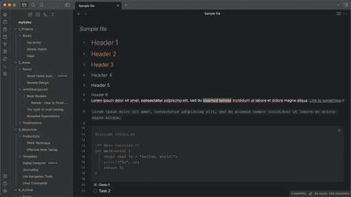 Ethereon Obsidian theme screenshot