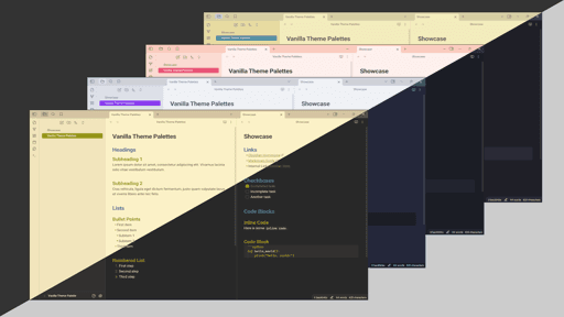 Vanilla Palettes Obsidian theme screenshot