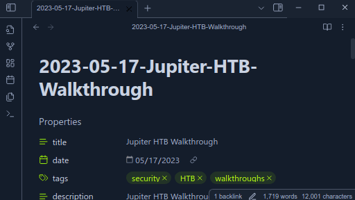 Hackthebox Obsidian theme screenshot