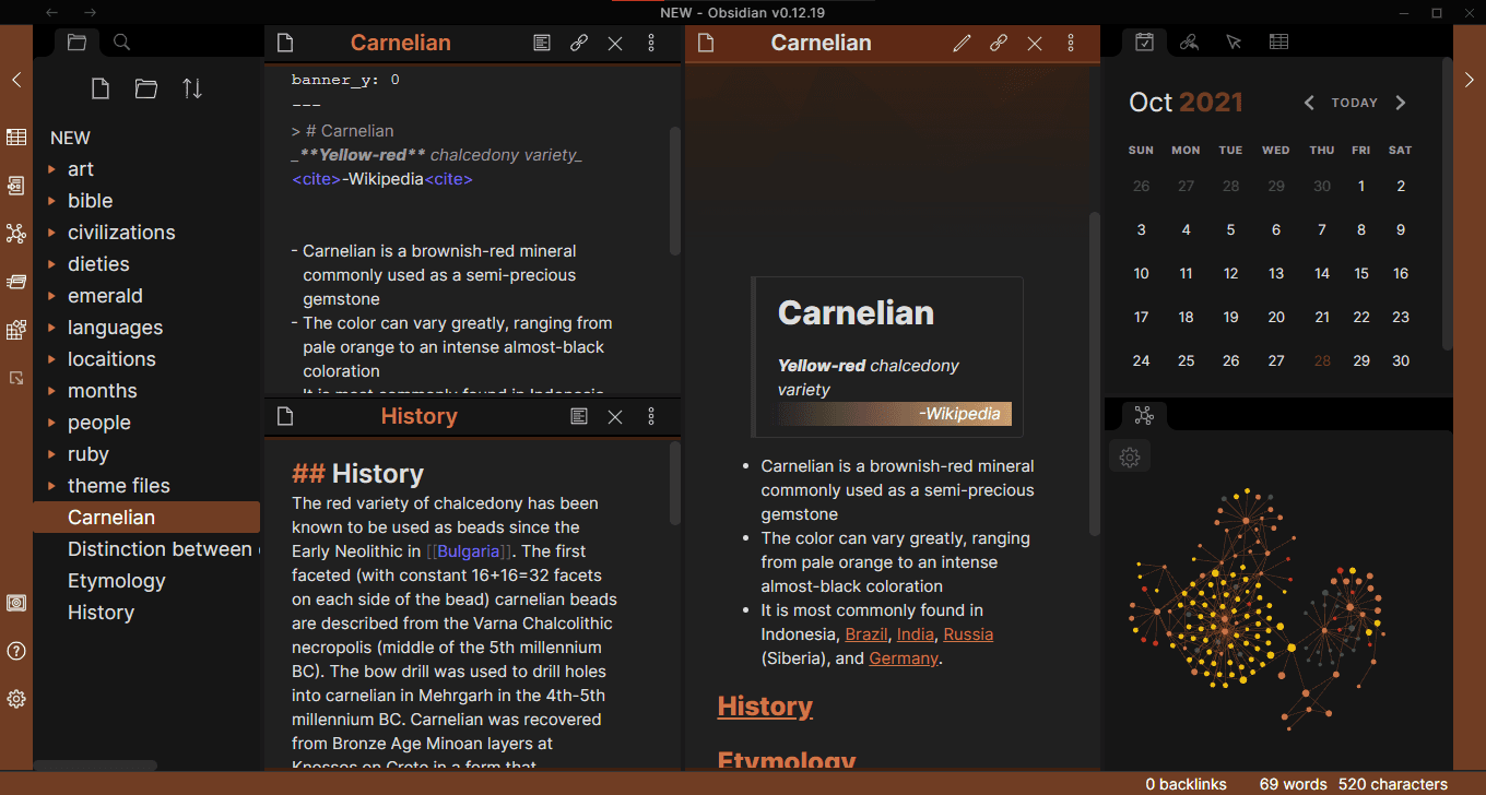 Carnelian Obsidian theme screenshot
