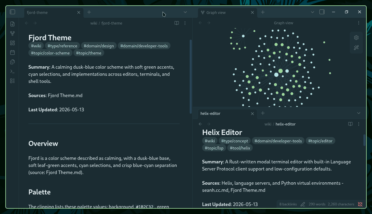 Fjord Obsidian theme screenshot