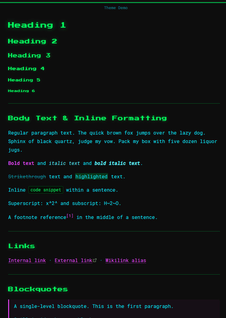 Ecdysis Obsidian theme screenshot