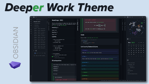 deeper work Obsidian theme screenshot