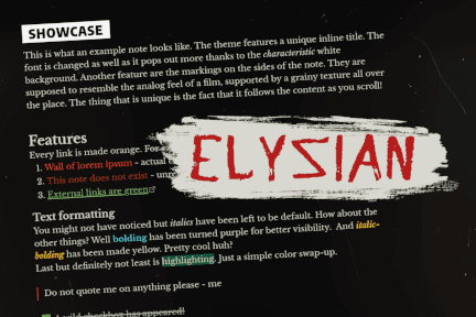 Elysian Obsidian theme screenshot