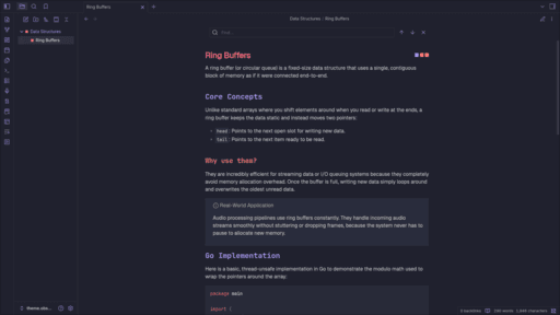 Palenight Obsidian theme screenshot