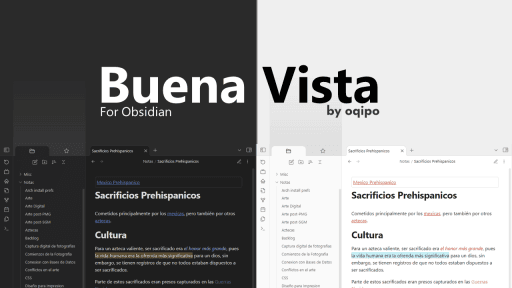 Buena Vista Obsidian theme screenshot