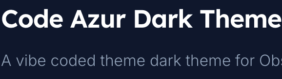 CodeAzur Obsidian theme screenshot