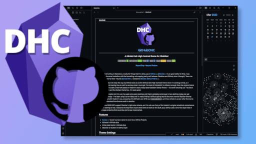 GitHubDHC Obsidian theme screenshot