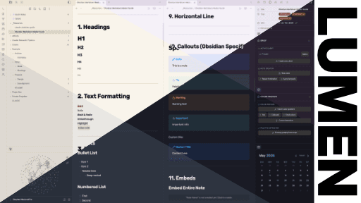 Lumen Obsidian theme screenshot
