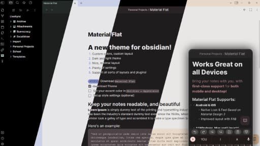 Material Flat Obsidian theme screenshot