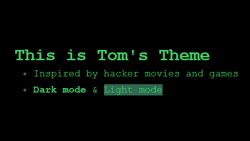 Tom's Theme Obsidian theme screenshot