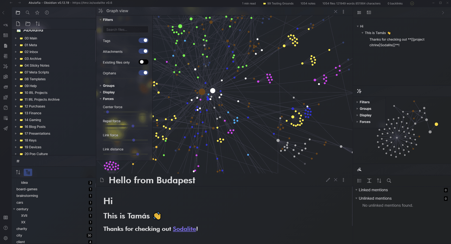 Sodalite Obsidian theme screenshot