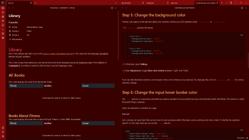EvilRed Obsidian theme screenshot