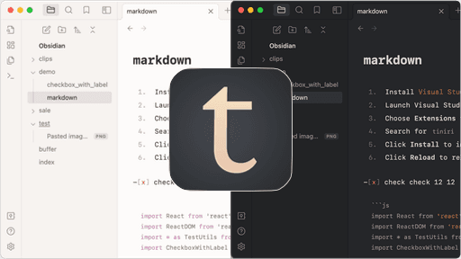 Tiniri Obsidian theme screenshot