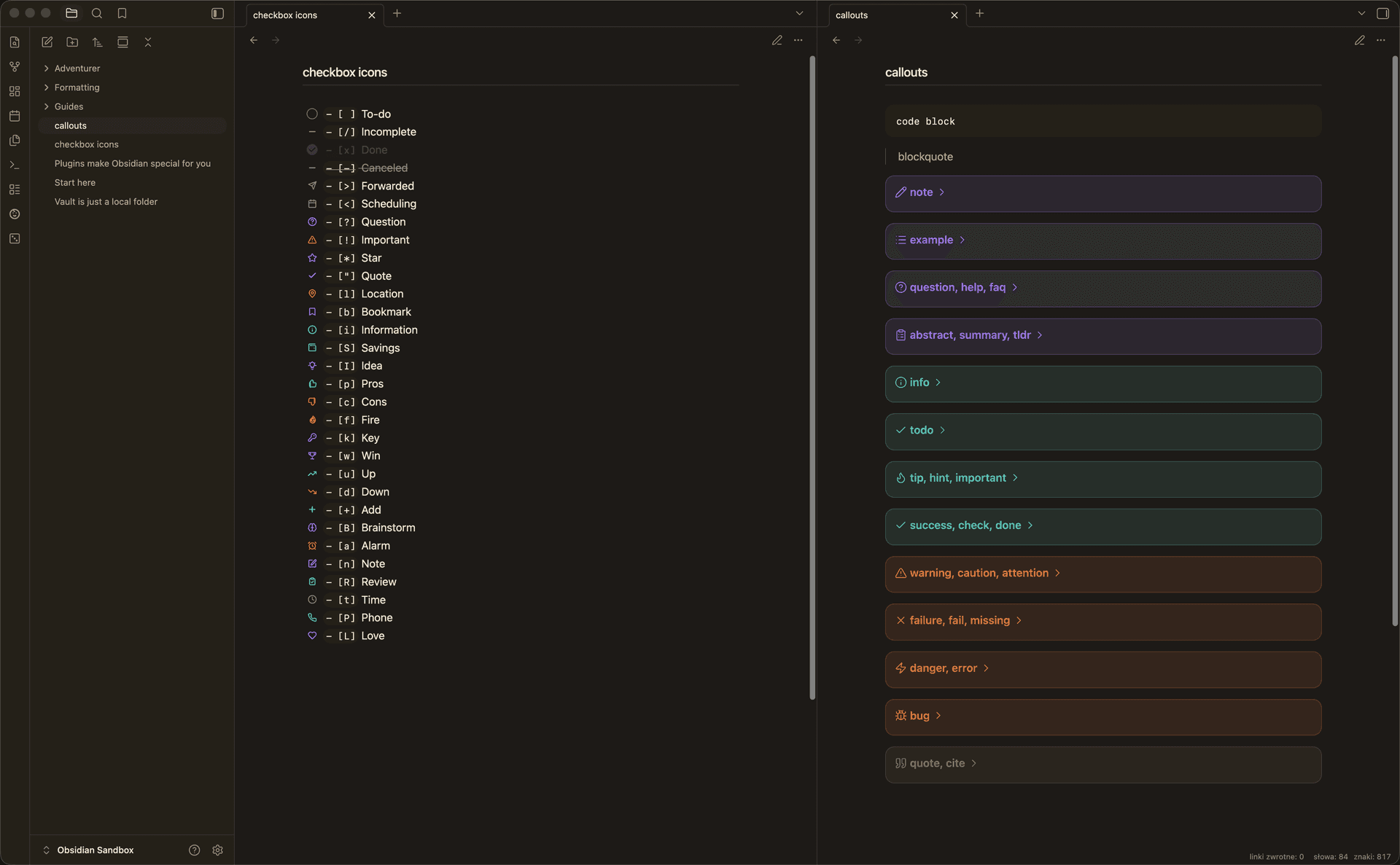 Praxis Obsidian theme screenshot