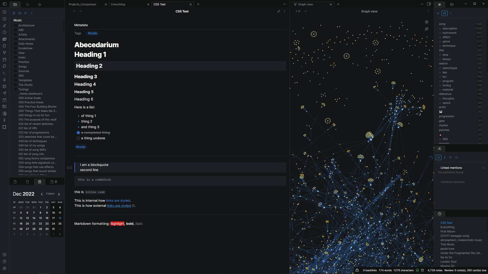 Abecedarium Obsidian theme screenshot