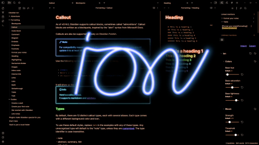 ion Obsidian theme screenshot